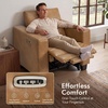 image:imageMCombo Zero Wall Hugger Power Recliner Chair for Adult HL128 Ginger  Power Headrest USB A amp C Charge Ports Small Spaces Solid Wood Legs Breathable Faux LeatherToast
