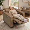 image:imageMCombo Zero Wall Hugger Power Recliner Chair for Adult HL128 Ginger  Power Headrest USB A amp C Charge Ports Small Spaces Solid Wood Legs Breathable Faux LeatherGinger