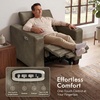 image:imageMCombo Zero Wall Hugger Power Recliner Chair for Adult HL128 Ginger  Power Headrest USB A amp C Charge Ports Small Spaces Solid Wood Legs Breathable Faux LeatherGrey
