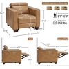 image:imageMCombo Zero Wall Hugger Power Recliner Chair for Adult HL128 Ginger  Power Headrest USB A amp C Charge Ports Small Spaces Solid Wood Legs Breathable Faux LeatherToast