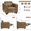 image:imageMCombo Zero Wall Hugger Power Recliner Chair for Adult HL128 Ginger  Power Headrest USB A amp C Charge Ports Small Spaces Solid Wood Legs Breathable Faux LeatherGinger