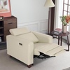 image:imageMCombo Zero Wall Recliner Chair Wall Hugger Power Recliner Chair with Adjustable Headrest High Wood Leg USB amp Type C Dual Charge Ports for Living Room Small Spaces HL128 Textile GreyBeige