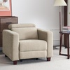 image:imageMCombo Zero Wall Recliner Chair Wall Hugger Power Recliner Chair with Adjustable Headrest High Wood Leg USB amp Type C Dual Charge Ports for Living Room Small Spaces HL128 Textile GreyBeige
