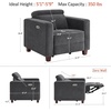 image:imageMCombo Zero Wall Recliner Chair Wall Hugger Power Recliner Chair with Adjustable Headrest High Wood Leg USB amp Type C Dual Charge Ports for Living Room Small Spaces HL128 Textile GreyDark Grey