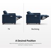 image:imageMCombo Zero Wall Recliner Chair Wall Hugger Power Recliner Chair with Adjustable Headrest High Wood Leg USB amp Type C Dual Charge Ports for Living Room Small Spaces HL128 Textile GreyBlue