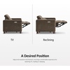 image:imageMCombo Zero Wall Recliner Chair Wall Hugger Power Recliner Chair with Adjustable Headrest High Wood Leg USB amp Type C Dual Charge Ports for Living Room Small Spaces HL128 Textile GreyBrown