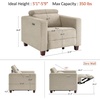 image:imageMCombo Zero Wall Recliner Chair Wall Hugger Power Recliner Chair with Adjustable Headrest High Wood Leg USB amp Type C Dual Charge Ports for Living Room Small Spaces HL128 Textile GreyBeige