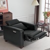image:imageMCombo Zero Wall Recliner Chair Wall Hugger Power Recliner Chair with Adjustable Headrest High Wood Leg USB amp Type C Dual Charge Ports for Living Room Small Spaces HL128 Textile GreyBlack