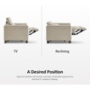 image:imageMCombo Zero Wall Recliner Chair Wall Hugger Power Recliner Chair with Adjustable Headrest High Wood Leg USB amp Type C Dual Charge Ports for Living Room Small Spaces HL128 Textile GreyBeige