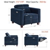 image:imageMCombo Zero Wall Recliner Chair Wall Hugger Power Recliner Chair with Adjustable Headrest High Wood Leg USB amp Type C Dual Charge Ports for Living Room Small Spaces HL128 Textile GreyBlue