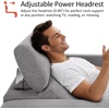 image:imageMCombo Zero Wall Recliner Chair Wall Hugger Power Recliner Chair with Adjustable Headrest High Wood Leg USB amp Type C Dual Charge Ports for Living Room Small Spaces HL128 Textile GreyGrey
