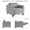 image:imageMCombo Zero Wall Recliner Chair Wall Hugger Power Recliner Chair with Adjustable Headrest High Wood Leg USB amp Type C Dual Charge Ports for Living Room Small Spaces HL128 Textile GreyGrey