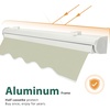 image:imageMacrout 63 Patio Window Awning for Door Entrance Aluminum Fully Assembled Manual Retractable Sunshade Canopy WA416 Dark Grey 63Beige  Acrylic Fabric