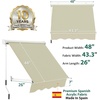 image:imageMacrout 63 Patio Window Awning for Door Entrance Aluminum Fully Assembled Manual Retractable Sunshade Canopy WA416 Dark Grey 63Beige  Acrylic Fabric