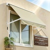image:imageMacrout 63 Patio Window Awning for Door Entrance Aluminum Fully Assembled Manual Retractable Sunshade Canopy WA416 Dark Grey 63Beige  Acrylic Fabric