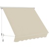 image:imageMacrout 63 Patio Window Awning for Door Entrance Aluminum Fully Assembled Manual Retractable Sunshade Canopy WA416 Dark Grey 63Beige