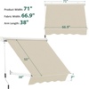 image:imageMacrout 63 Patio Window Awning for Door Entrance Aluminum Fully Assembled Manual Retractable Sunshade Canopy WA416 Dark Grey 63Beige