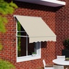image:imageMacrout 63 Patio Window Awning for Door Entrance Aluminum Fully Assembled Manual Retractable Sunshade Canopy WA416 Dark Grey 63Beige