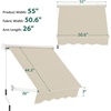 image:imageMacrout 63 Patio Window Awning for Door Entrance Aluminum Fully Assembled Manual Retractable Sunshade Canopy WA416 Dark Grey 63Beige