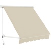 image:imageMacrout 63 Patio Window Awning for Door Entrance Aluminum Fully Assembled Manual Retractable Sunshade Canopy WA416 Dark Grey 63Beige