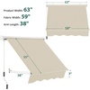 image:imageMacrout 63 Patio Window Awning for Door Entrance Aluminum Fully Assembled Manual Retractable Sunshade Canopy WA416 Dark Grey 63Beige