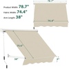 image:imageMacrout 63 Patio Window Awning for Door Entrance Aluminum Fully Assembled Manual Retractable Sunshade Canopy WA416 Dark Grey 63Beige