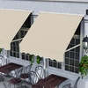 image:imageMacrout 63 Patio Window Awning for Door Entrance Aluminum Fully Assembled Manual Retractable Sunshade Canopy WA416 Dark Grey 63Beige