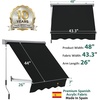 image:imageMacrout 63 Patio Window Awning for Door Entrance Aluminum Fully Assembled Manual Retractable Sunshade Canopy WA416 Dark Grey 63Black  Acrylic Fabric
