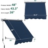 image:imageMacrout 63 Patio Window Awning for Door Entrance Aluminum Fully Assembled Manual Retractable Sunshade Canopy WA416 Dark Grey 63Dark Blue