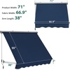 image:imageMacrout 63 Patio Window Awning for Door Entrance Aluminum Fully Assembled Manual Retractable Sunshade Canopy WA416 Dark Grey 63Dark Blue