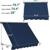 image:imageMacrout 63 Patio Window Awning for Door Entrance Aluminum Fully Assembled Manual Retractable Sunshade Canopy WA416 Dark Grey 63Dark Blue
