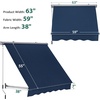 image:imageMacrout 63 Patio Window Awning for Door Entrance Aluminum Fully Assembled Manual Retractable Sunshade Canopy WA416 Dark Grey 63Dark Blue