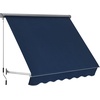 image:imageMacrout 63 Patio Window Awning for Door Entrance Aluminum Fully Assembled Manual Retractable Sunshade Canopy WA416 Dark Grey 63Dark Blue