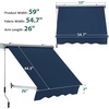 image:imageMacrout 63 Patio Window Awning for Door Entrance Aluminum Fully Assembled Manual Retractable Sunshade Canopy WA416 Dark Grey 63Dark Blue
