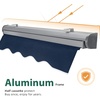 image:imageMacrout 63 Patio Window Awning for Door Entrance Aluminum Fully Assembled Manual Retractable Sunshade Canopy WA416 Dark Grey 63Dark Blue