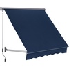 image:imageMacrout 63 Patio Window Awning for Door Entrance Aluminum Fully Assembled Manual Retractable Sunshade Canopy WA416 Dark Grey 63Dark Blue