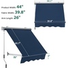 image:imageMacrout 63 Patio Window Awning for Door Entrance Aluminum Fully Assembled Manual Retractable Sunshade Canopy WA416 Dark Grey 63Dark Blue