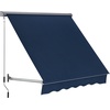 image:imageMacrout 63 Patio Window Awning for Door Entrance Aluminum Fully Assembled Manual Retractable Sunshade Canopy WA416 Dark Grey 63Dark Blue