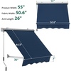 image:imageMacrout 63 Patio Window Awning for Door Entrance Aluminum Fully Assembled Manual Retractable Sunshade Canopy WA416 Dark Grey 63Dark Blue