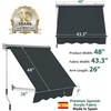 image:imageMacrout 63 Patio Window Awning for Door Entrance Aluminum Fully Assembled Manual Retractable Sunshade Canopy WA416 Dark Grey 63Dark Grey  Acrylic Fabric