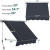 image:imageMacrout 63 Patio Window Awning for Door Entrance Aluminum Fully Assembled Manual Retractable Sunshade Canopy WA416 Dark Grey 63Dark Grey
