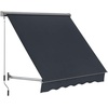 image:imageMacrout 63 Patio Window Awning for Door Entrance Aluminum Fully Assembled Manual Retractable Sunshade Canopy WA416 Dark Grey 63Dark Grey