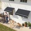 image:imageMacrout 63 Patio Window Awning for Door Entrance Aluminum Fully Assembled Manual Retractable Sunshade Canopy WA416 Dark Grey 63Dark Grey