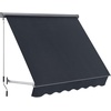 image:imageMacrout 63 Patio Window Awning for Door Entrance Aluminum Fully Assembled Manual Retractable Sunshade Canopy WA416 Dark Grey 63Dark Grey