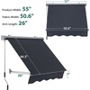 image:imageMacrout 63 Patio Window Awning for Door Entrance Aluminum Fully Assembled Manual Retractable Sunshade Canopy WA416 Dark Grey 63Dark Grey