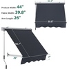 image:imageMacrout 63 Patio Window Awning for Door Entrance Aluminum Fully Assembled Manual Retractable Sunshade Canopy WA416 Dark Grey 63Dark Grey