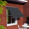 image:imageMacrout 63 Patio Window Awning for Door Entrance Aluminum Fully Assembled Manual Retractable Sunshade Canopy WA416 Dark Grey 63Dark Grey