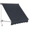image:imageMacrout 63 Patio Window Awning for Door Entrance Aluminum Fully Assembled Manual Retractable Sunshade Canopy WA416 Dark Grey 63Dark Grey