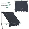 image:imageMacrout 63 Patio Window Awning for Door Entrance Aluminum Fully Assembled Manual Retractable Sunshade Canopy WA416 Dark Grey 63Dark Grey