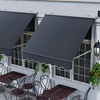 image:imageMacrout 63 Patio Window Awning for Door Entrance Aluminum Fully Assembled Manual Retractable Sunshade Canopy WA416 Dark Grey 63Dark Grey
